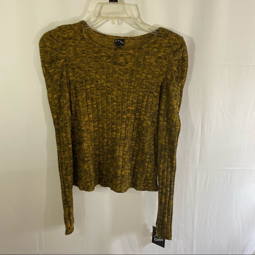 Art Class Girl’s Long Sleeve Puff Shoulder Ribbed Top